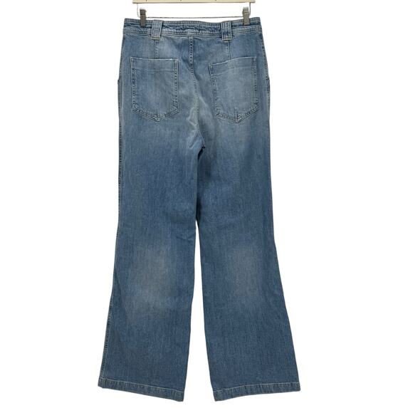 Closed Women's Aria Jeans Wide Flare Leg 32 High Waist Blue Patch Pocket Italy - Picture 2 of 12